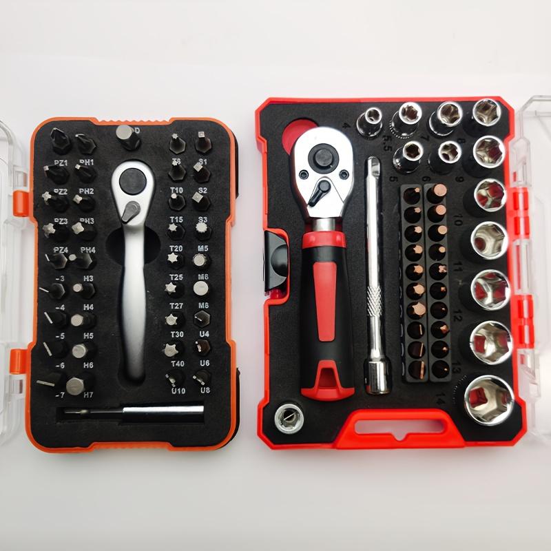 Set de 35 de biți pentru șuruburi, cheie cu clichet de 1/4 inch și set de prize pentru renovarea și întreținerea casei