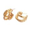 1 Pair Black Polka Dots Hoop Earrings Brushed Finish Circular Ear Rings  Daily Outfit