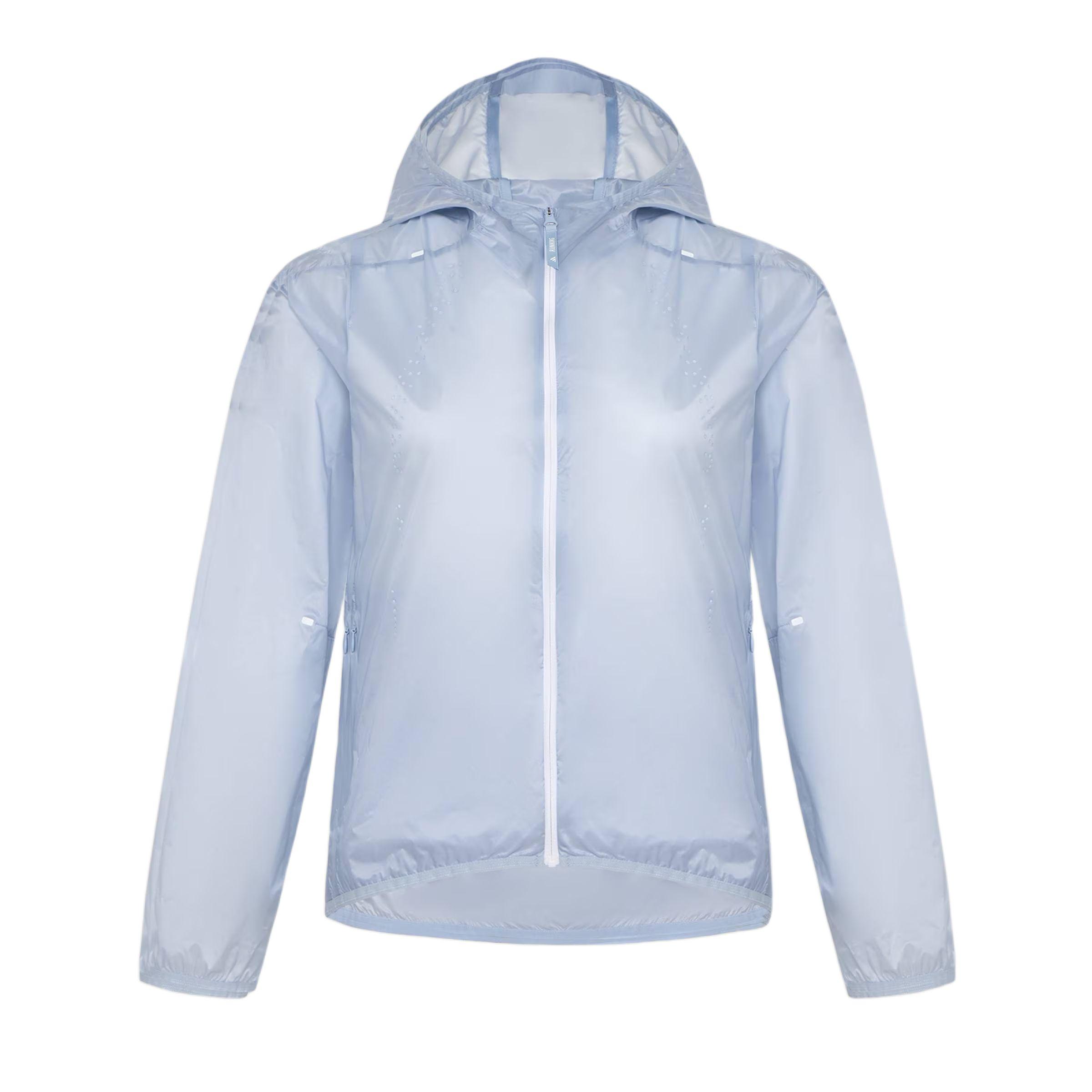 

Adidas Rim 2 In 1 Jacket Water-Resistant Striped Slim Fit Hooded Long Sleeve Running Coat Women Jackets KY5050 S