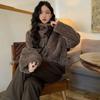 Women Winter Vintage Warm Lambswool Coats Fashion Padded Cotton Outerwear Stand Collar Cropped Jacket