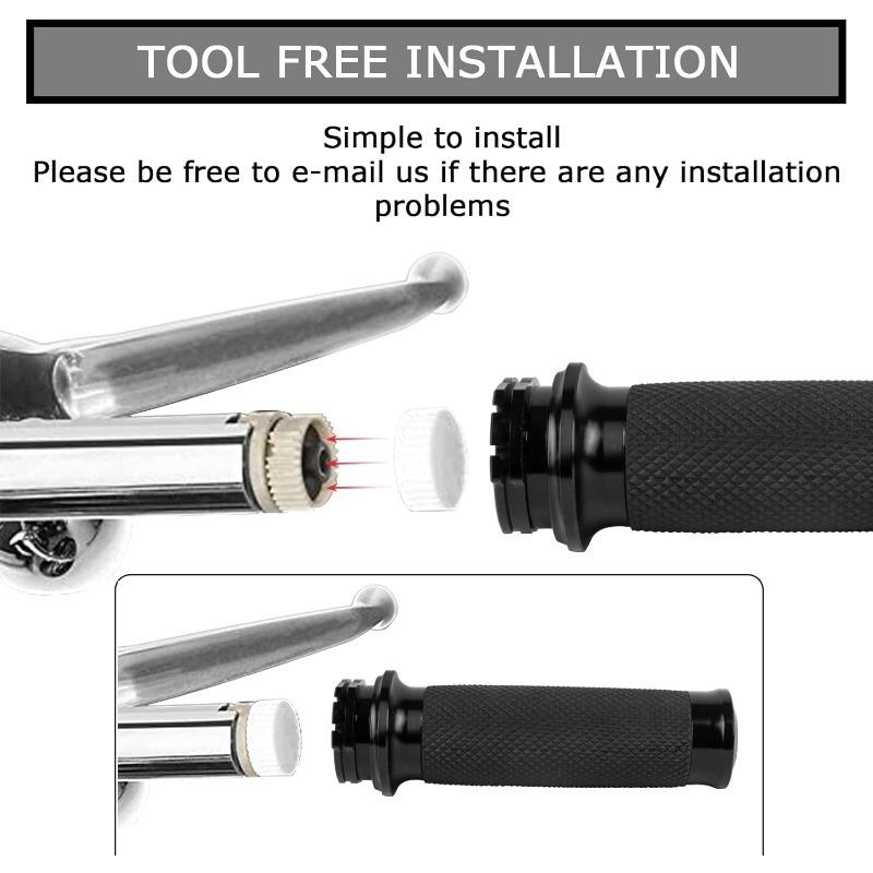 Motorcycle Black Hand Grips 1 Inch Handlebar Grips Universal for Touring Street Glide FLHX Bobber Chopper Cafe Racer