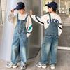 Kids Denim Jumpsuit Dungarees Teenage Boys Fashion Streetwear Overalls Child Strap Jeans Suspenders Bib Pants Cowboy Clothes