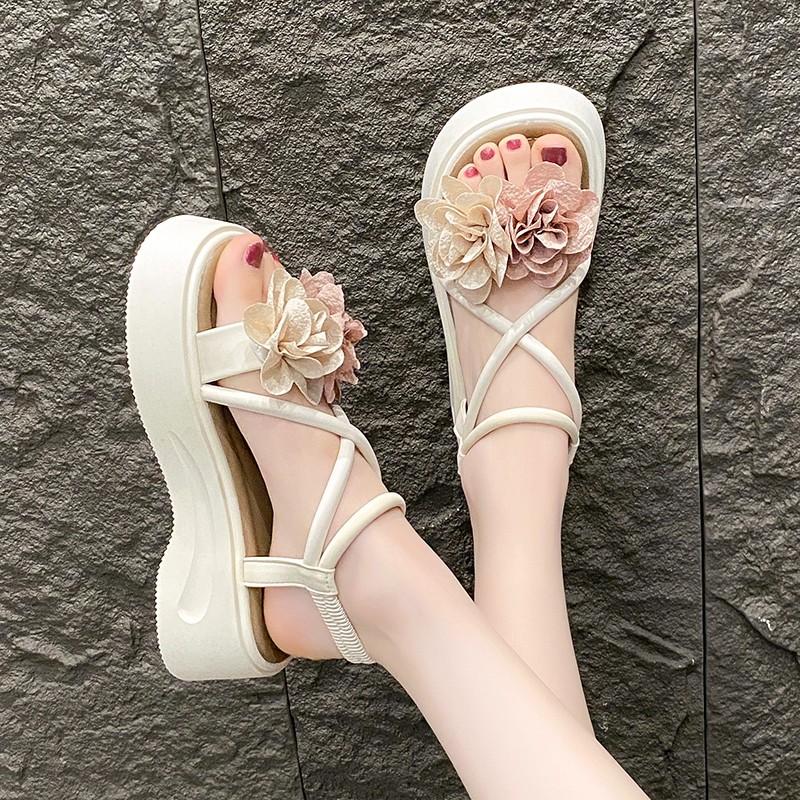 Fashion 2025 Summer New Women High Quality Fiower Women's Sandals Fashion Peep Toe Platform Casual Sandals for Women Plus Size Sandals