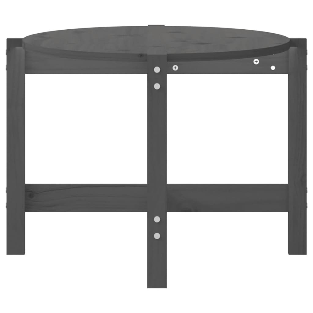 Vidaxl Coffee Table, Grey, 118X63X45 Cm, Solid Pine Wood