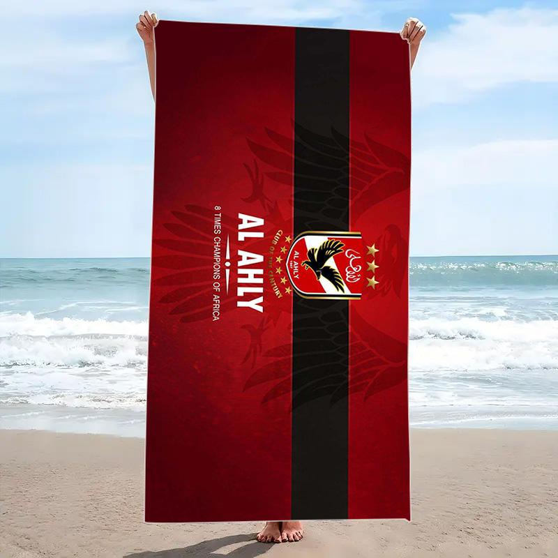 Al Ahly Sporting Print Beach Towel, Large Soft Quick Dry Towel for Beach Camping Swimming