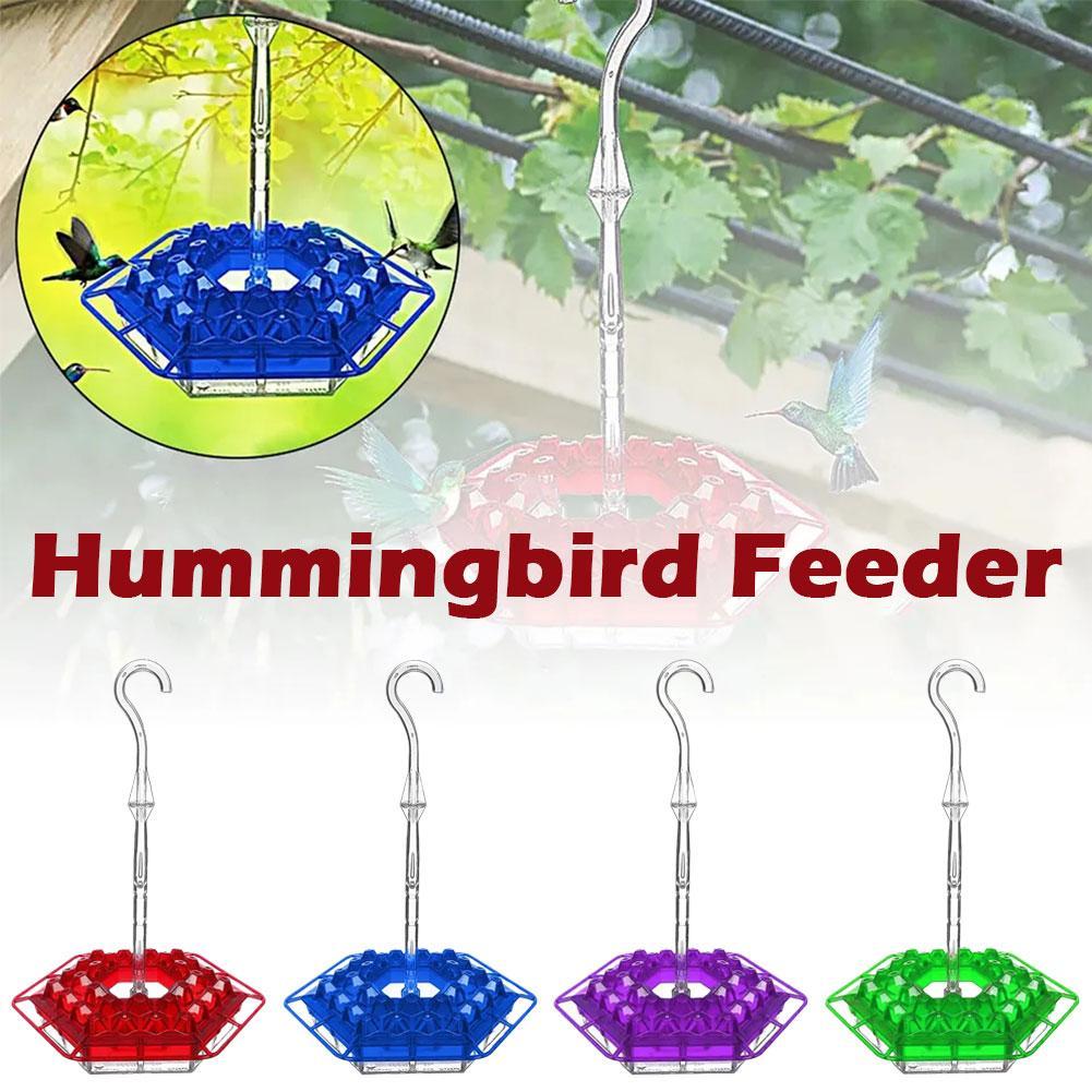 Kolibri-Futterspender für draußen zum Aufhängen mit Sitzstange und eingebautem Ameisenschutzgraben Windspiel Plastik Kolibri-Futterspender