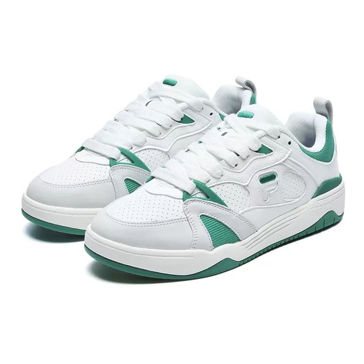 Fila Fusion Smash Fabric Synthetic Leather Low Top Retro Basketball Shoes Men Sneakers White Green T12M219113FBV