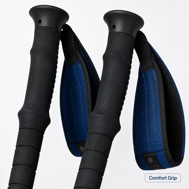 Zeroring Ski Touring Pole Set Aluminum Carbon Adjustable Snow Poles With Extra Baskets and Carry Bag