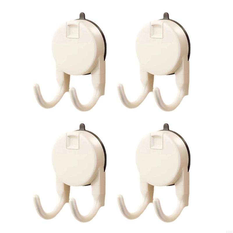 Practical Suction Cup Hooks Wall Hangers with Duals Hooks Kitchen Bathroom Accessories Organizers Towel Holder HX6C