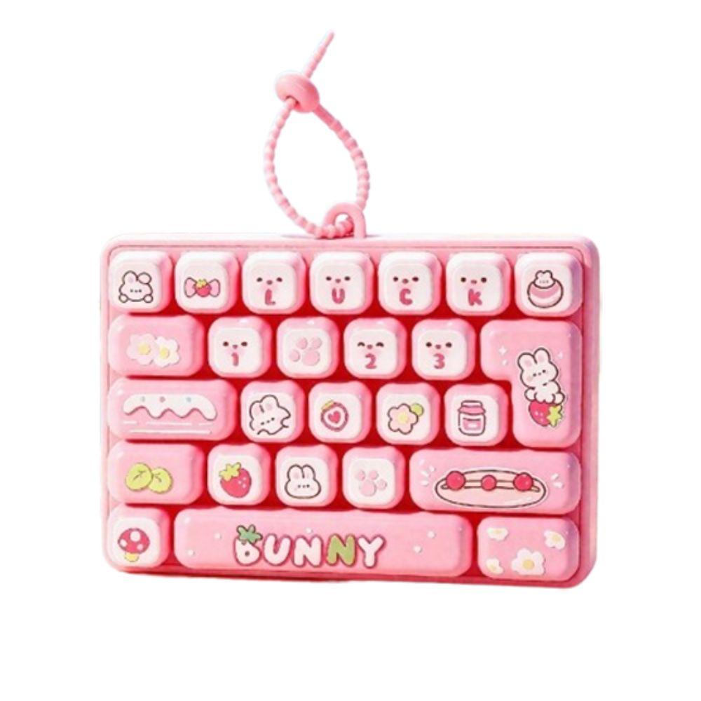 Cute Design Decompression Button Toy Creative Style Keyboard Keychain Children Use