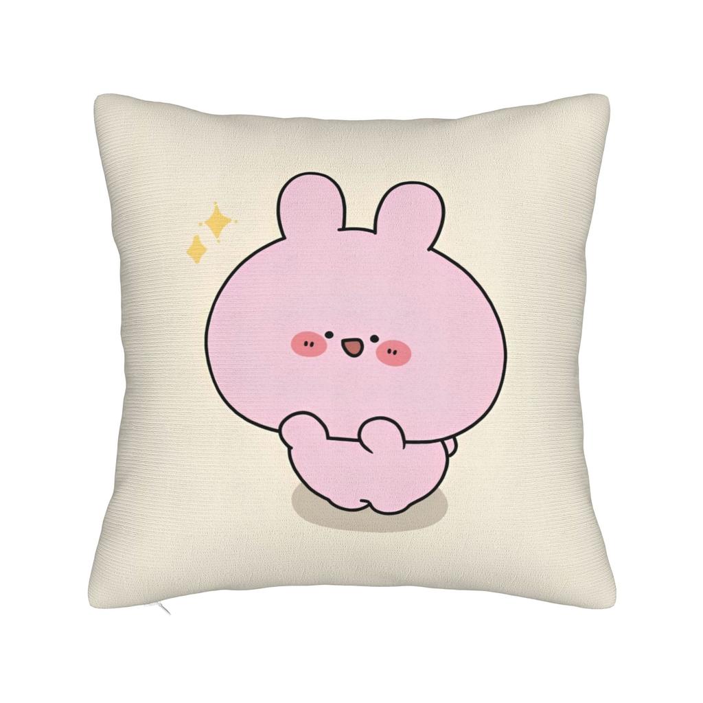 Rabbit Asamimichaan Cute Asamimi Square Pillow Case Polyester Decorative Pillow Fashion Pillowcase