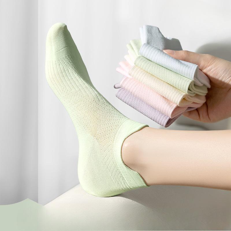 

Female Spring and Summer Thin Pure Cotton Mesh Wicking and Deodorizing Boat Socks 1 pair лавандовий