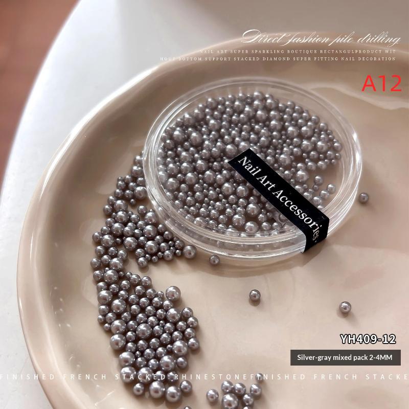 2-4mm Decorative Nail Pearls Resin Charms Stylish Beads for Creative Manicures