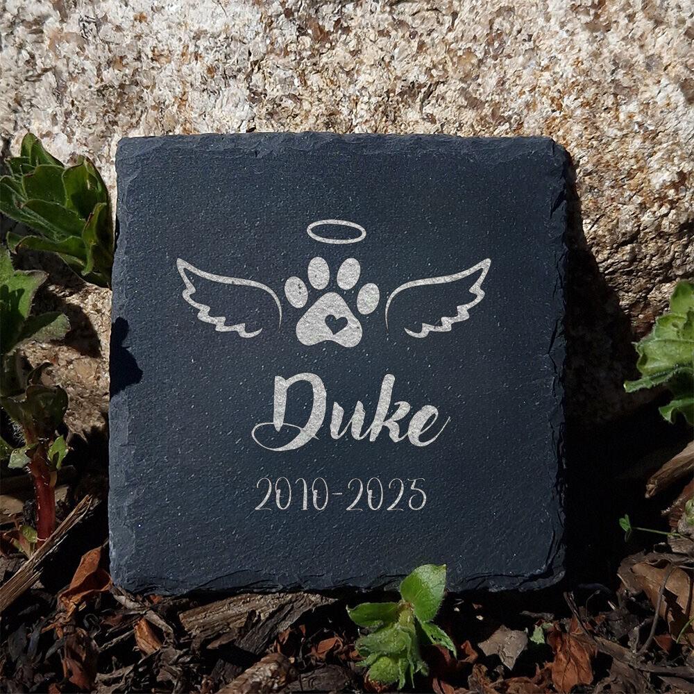 Personalized Pet Memorial Gift Custom Pet Memorial Garden Stone Slate Engraved Garden Slate with Dog Name Dog Loss Gifts