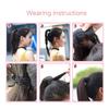 Remeehi Ponytail Velcro Heat Resistant Point Long Neckline Easy To Hair Natural Black Wig, Straight, Women's, Ponytail, Wig, Wig, Fluffy, Hair,