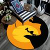 Lion pattern round rug,Carpet Rug for Living Room Bedroom Playroom ,Non-slip Floor Mat,Holiday Gifts and Birthday Gifts.