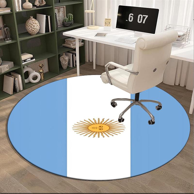 Argentina Flag Design Round Rug for Livingroom,Bedroom, Palyroom, Chair Rug, Area rug, Circle Carpet, Fan Christmas gift