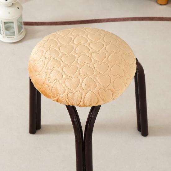 Rund krakkovertrekk Hjertepreget design Myk flanell Elastisk bånd Sklisikker setepute Stoltrekk Krakktilbehør