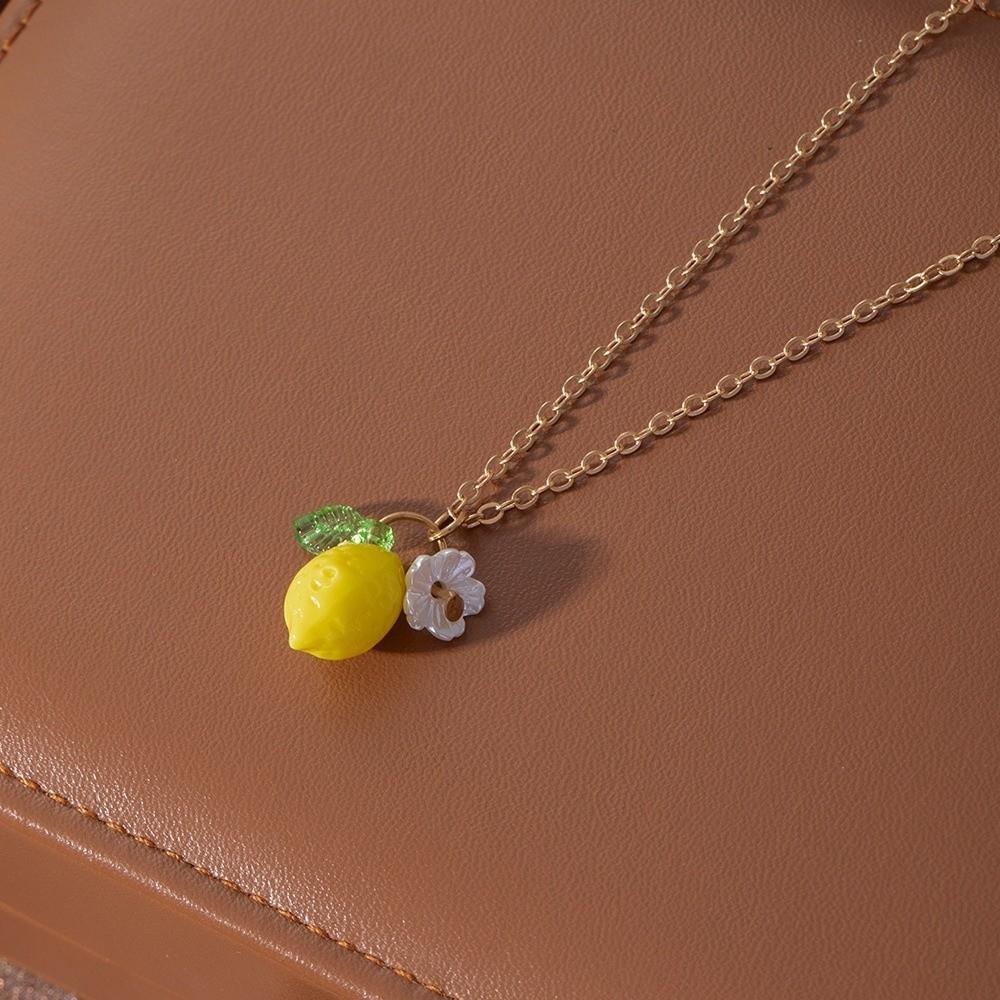 Acrylic Lemon Shaped Necklace Sweet Fruit Hooks Earring New Dangle Earrings  Party