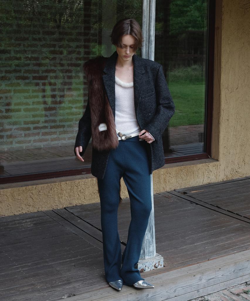 Obeodyupeulleeo Mink Fur Trimmed Mohair Knit_Cream