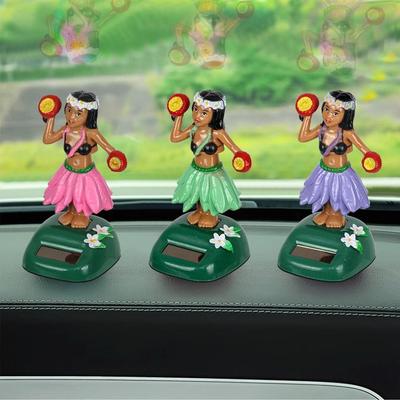 1 STÜCK Solar Kopfschütteln Schwingen Hawaii Mädchen Auto Dekoration Tanzende Puppe Auto Zubehör Solar Power Spielzeug Auto Ornament Auto-styling