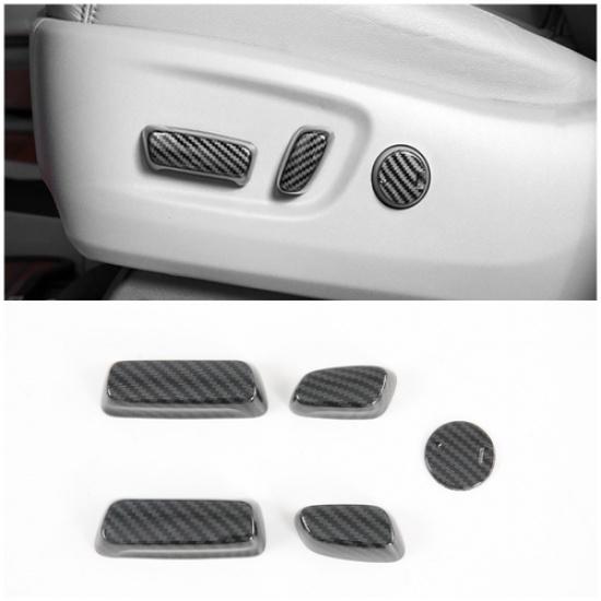 LHD Carbon Fiber Seat Adjust Button Lid Cover Trim For 2015- Toyota Sienna