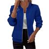 Women's Casual And Fashionable -color Long-sleeved Zippered Jacket