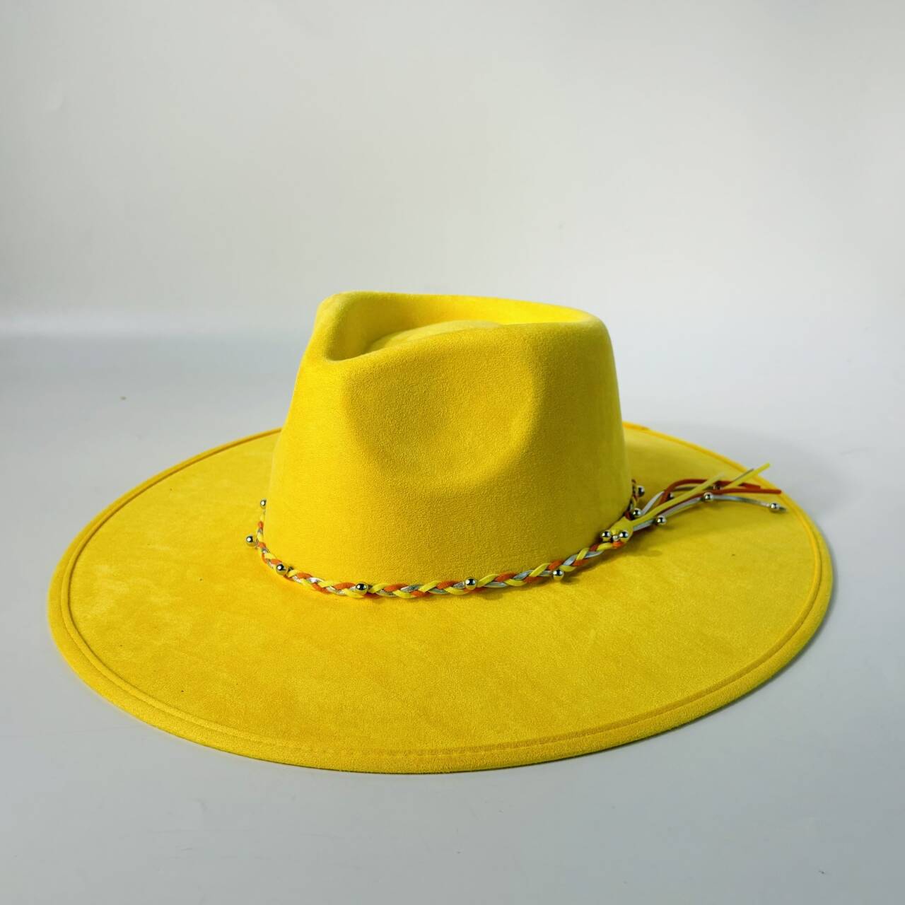 

Velvet teardrop-shaped felt hat, decorated with colorful braided cord, classic church hat, wide-brimmed hats M56-58CM