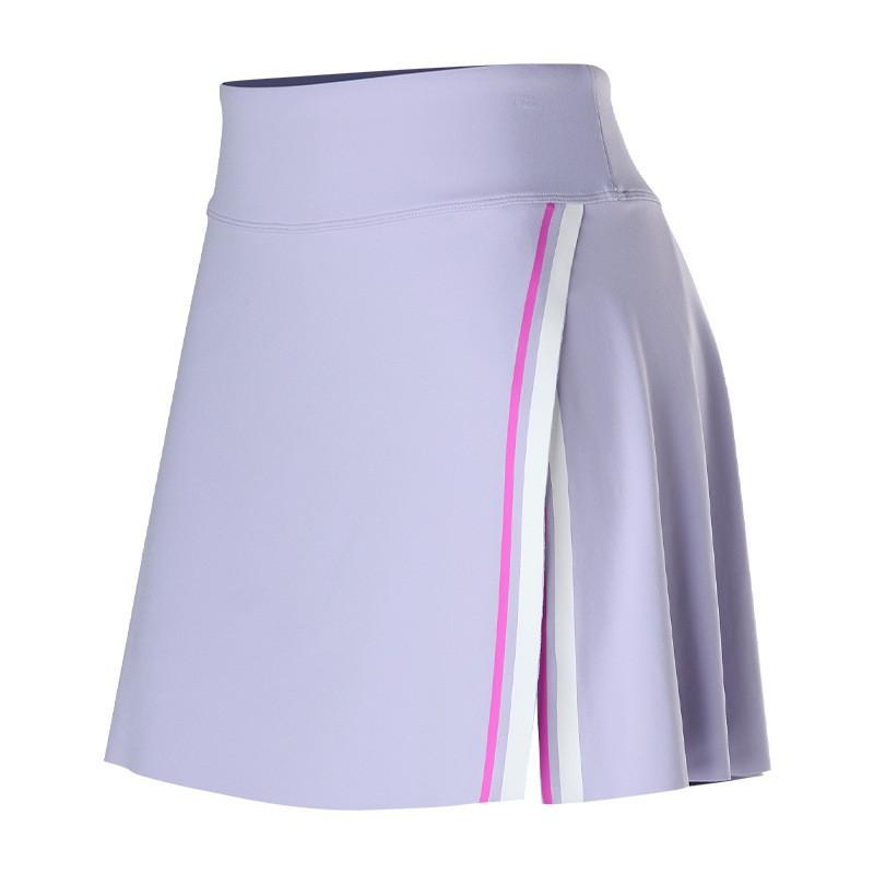 

Sports Tennis Dress Slit Fake Two-piece Short Skirt Outdoor Fitness Breathable Quick-drying Elastic Anti-exposure XXL лавандовый
