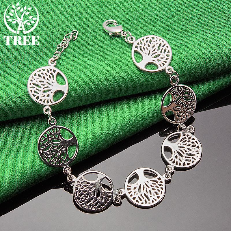 Classic 925 Sterling Silver Tree Of Life Bracelet Fashion Charm Jewelry Women Party High Quality Wedding Engagement Accessories