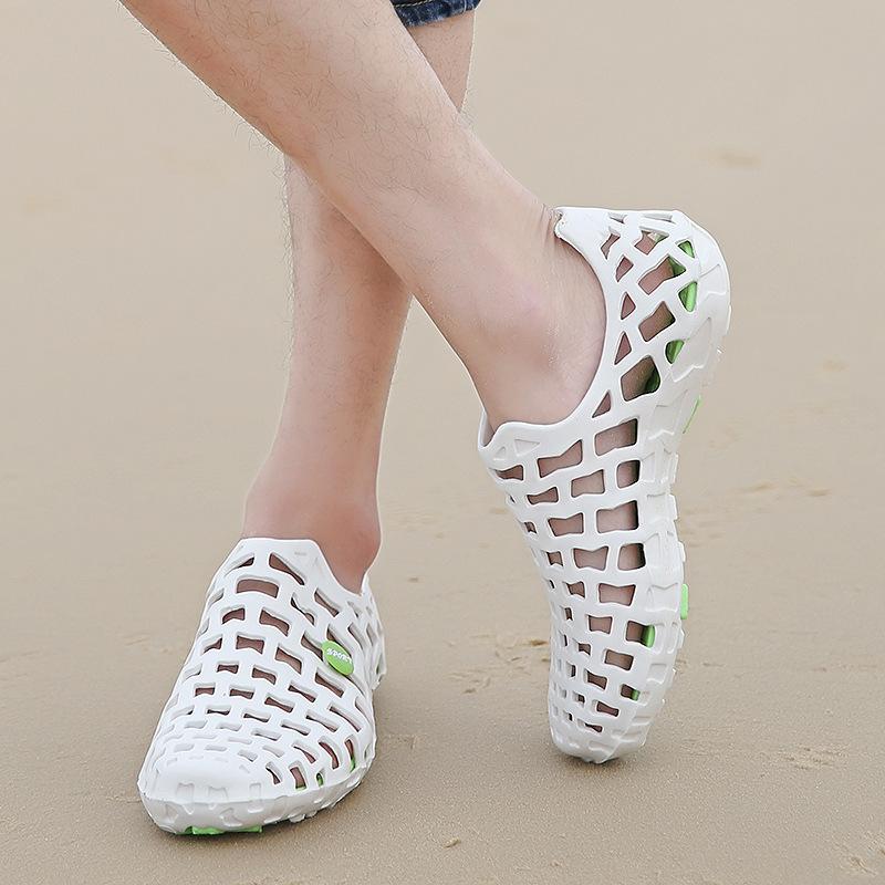 Outdoor Bag Head Beach Shoes Summer Hole Shoes Couple Sandals Non-slip Creek Shoes Women's Wading Seaside Quick-drying Shoes