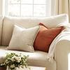 Herbst Rost Dekorative Kissenhülle für Sofa Bett Akzentkissenhülle Breitseitig Gestreift Patchwork Weiche Cord Kissenbezüge