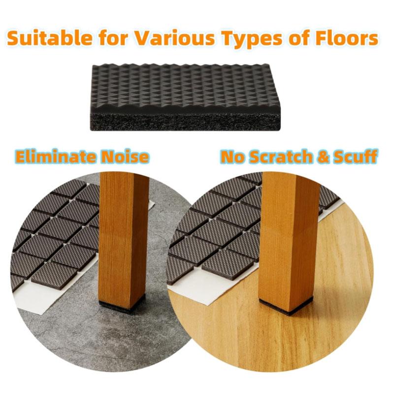 Table Leg Protectors, Anti-Scratch Leg Pads, Rubber Anti-Slip Chair Leg Pads, Silent Stickers, Furniture Accessories