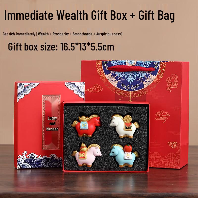 Junshi Zodiac Horse Auspicious Figurine Set