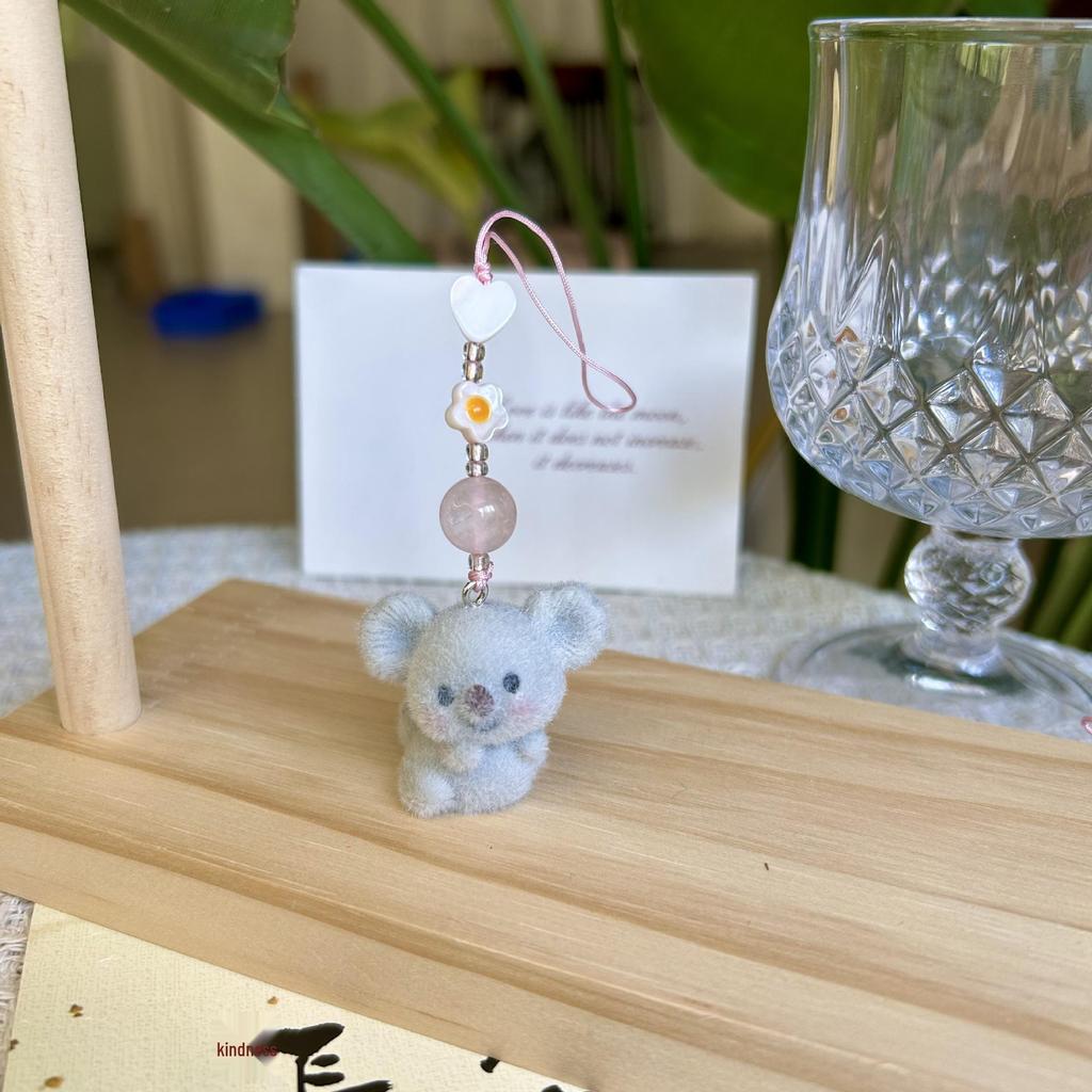 Flocked Cute Cartoon Puppy Pendant - Trendy Animal Bag & Phone Charm