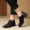 Fashion New Spring Autumn Sheep Suede Lace Women Loafers Square Toe Chunky Heel Shoes Comfort Women Pumps Shoes for Women High Heels