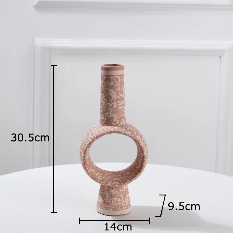 Creative Hollow Ceramic Vase Desk Decoration Flowers Arrangement Artificial Flower Decorative Floral Vases Room Aesthetic Decor
