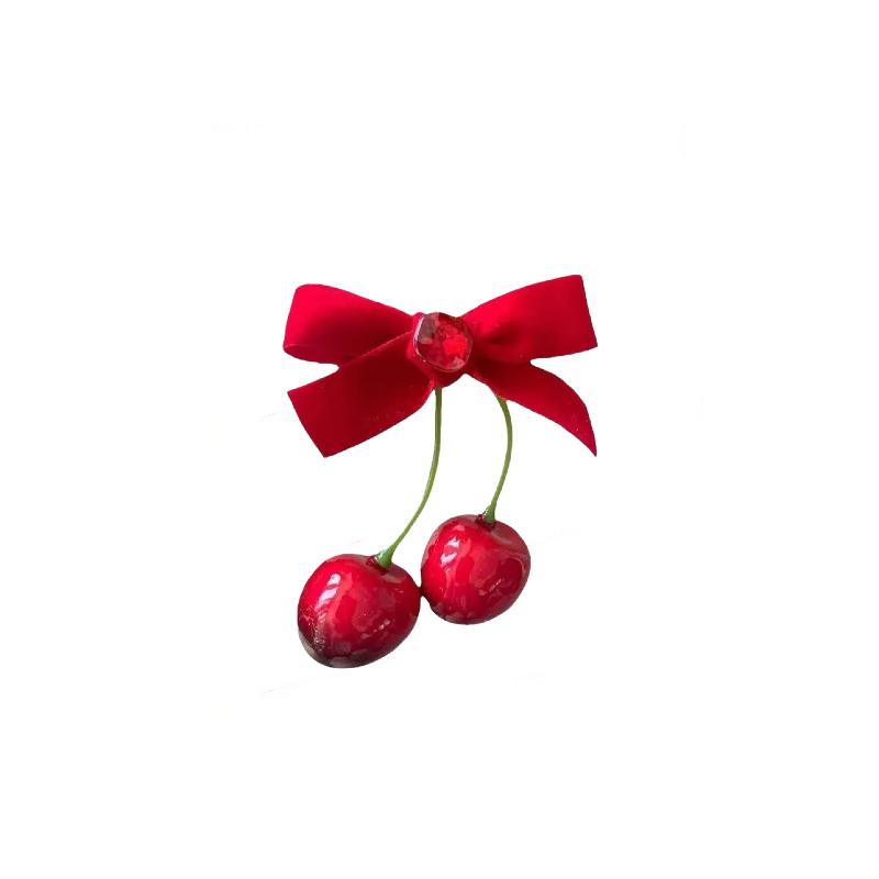 

1/2/4 шт. Для женщин Универсальная милая заколка для волос Вишнево-красный бархатный бант Зажим для волос Элегантные заколки Аксессуары для волос