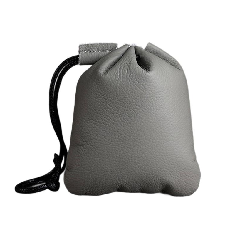 

Genuine Leather Jewelry Pouch Soft Protective Bag For Necklaces Earrings Gift Packaging Customizable Size Color серый