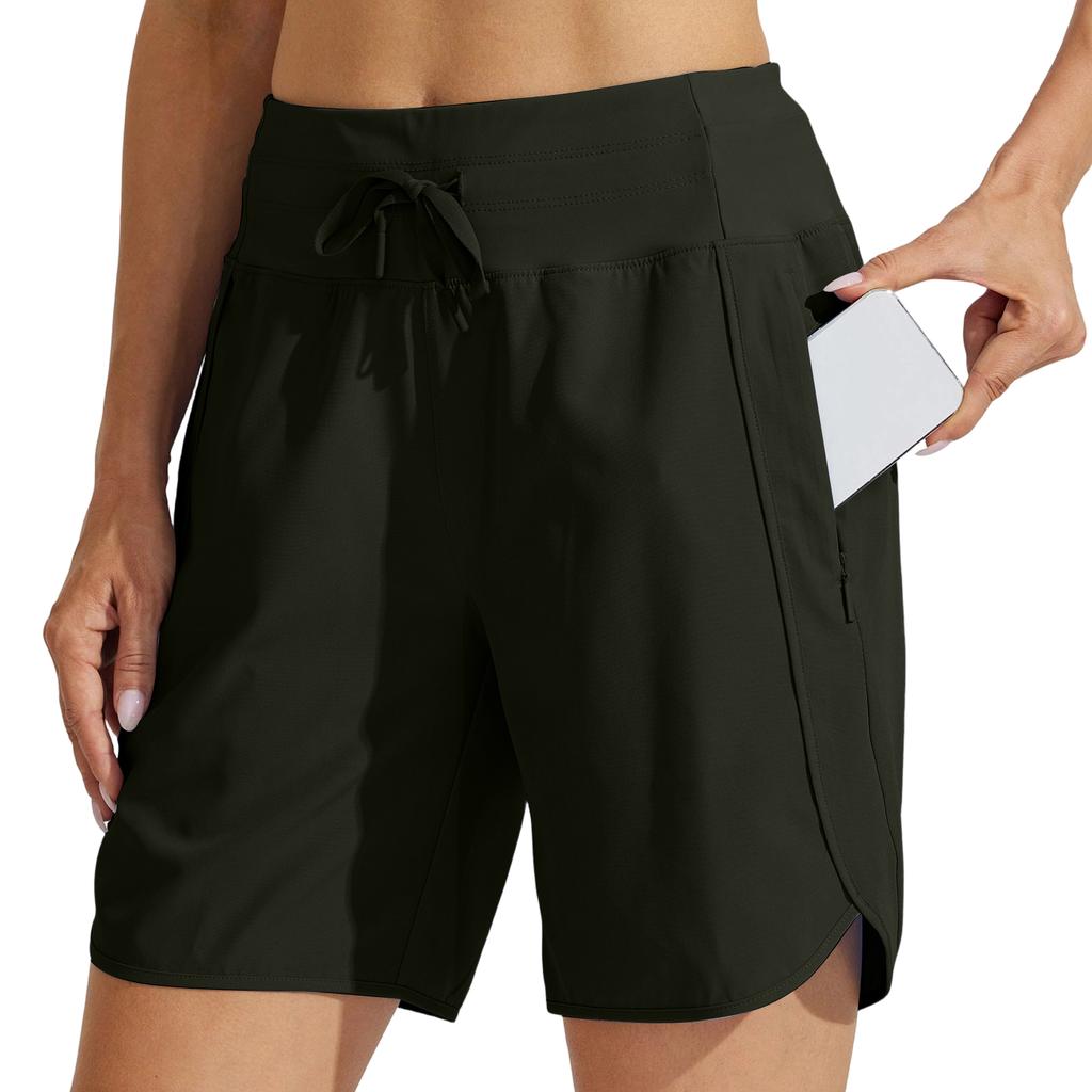 Women's Summer Loose Casual Color Sports Shorts High Waisted Running Shorts With Pockets