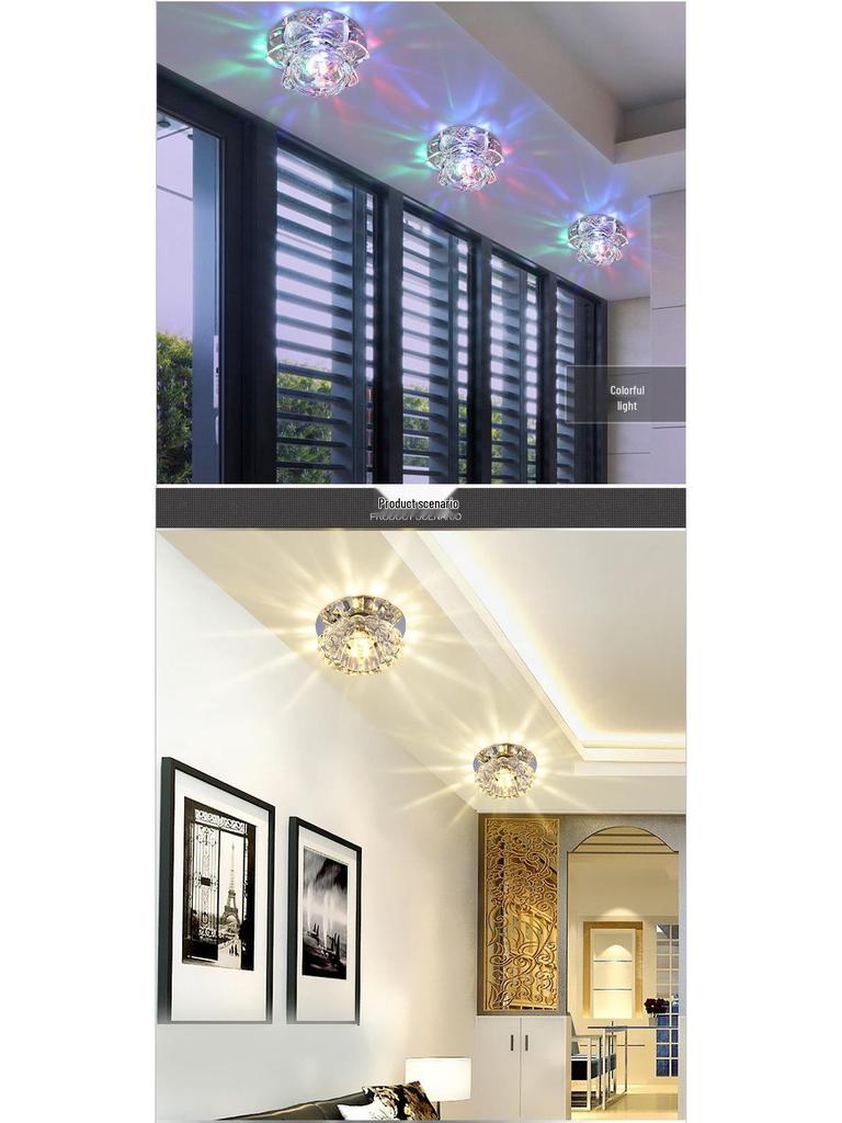 LED Křišťálové Stropní a Zapuštěné Bodové Světlo pro Chodby, Vstupy a Uličky