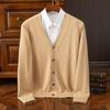 Cardigan Clássico Gola V Suéter Masculino Tendência Solta Suéter Jaqueta Versátil Top Cardigan