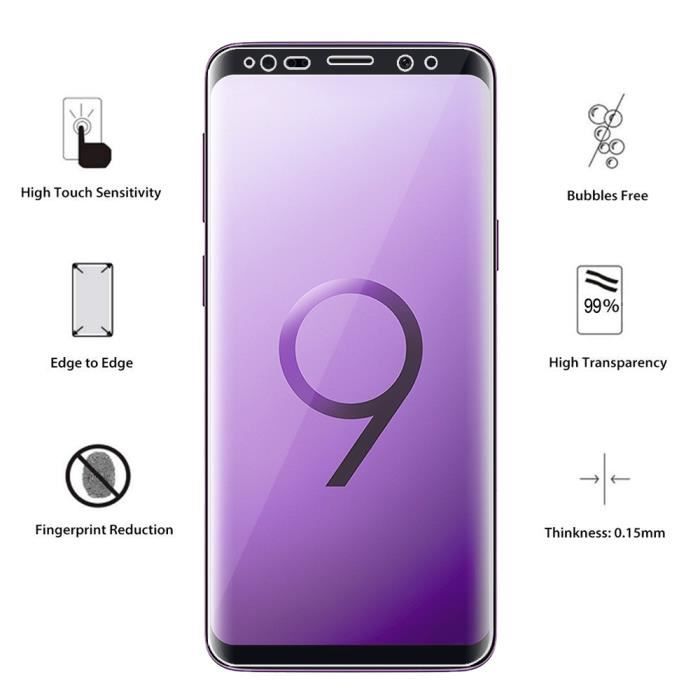 Film de protection - VCOMP - Pack de 3 - PET Transparent - Pour Samsung Galaxy S9 5.8" - Installation adhésive