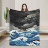 The Great Wave Planner 2026 Soft Warm Blanket Decorative Plush Bedding Throws Aesthetic Outdoor Flannel Bedspread Sofa Bed Cover
