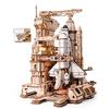 ROBOTIME 3D Puzzle Wooden Airplane Space Shuttle Model 1:420 Scale with LED Lights, Mechanical Movable Model, DIY Craft Kit for Teens &