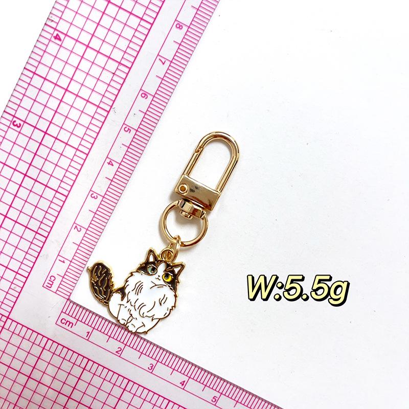 Charming Persian Cat Keychain: Lively Black and White Alloy Accessory for DIY Jewelry and Gifts