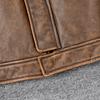 Vintage Yellow Brown Genuine Leather Jacket Men Natural Cow Leather Jackets Slim Fit Man Coat Autumn Clothing