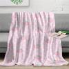 1Pc  Pink Strawberry Polka Dot Flannel Throw Blanket Soft Cozy Cute Kawaii Blanket For Bedroom Living Room Dorm Decor