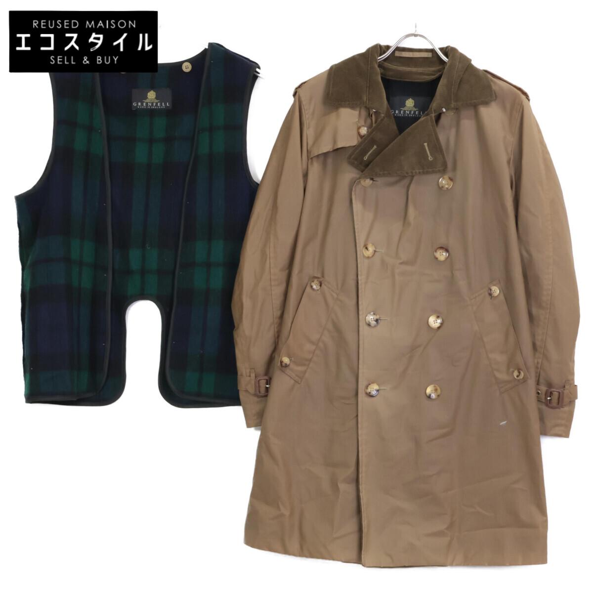 

GRENFELL British Millennium BEGG Liner Oiled Trench coat 36 BrownUsed