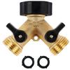Garden Hose Splitter 2 Way Heavy Duty Y Connector Brass Garden Hose Adapter Hose Bib Splitter